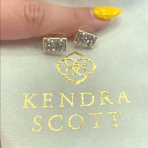 Kendra Scott gold silver Drusy Paola earrings